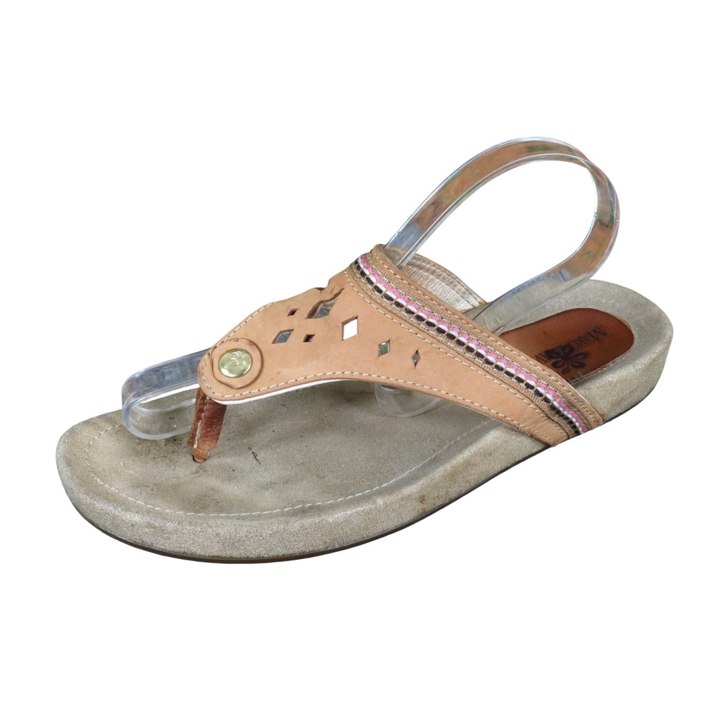 Margaritaville Diamond Cove Women Thong Sandal 7 Beach Tan Leather MG1040A